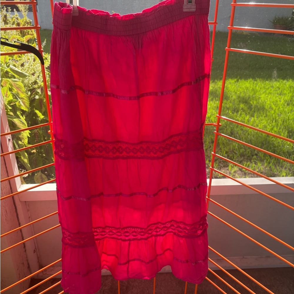 NWOT Lace and Ribbon Cotton Skirt